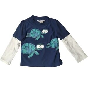 Tommy Bahama Rash Guard Shirt 3T Boys Sea Turtle UV Long Sleeve